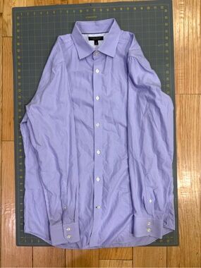 Banana Republic Lavender Micro-Check Dress Shirt